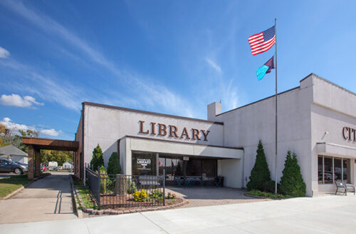 The Barnesville Public Library entrance